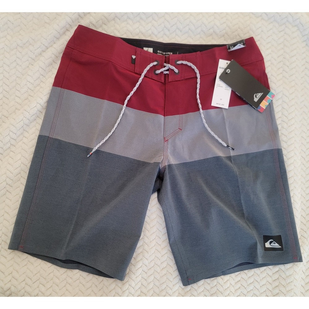 Quiksilver Board Shorts Mens 31 Diamond Deluxe High Line Dry Light NEW WITH TAGS